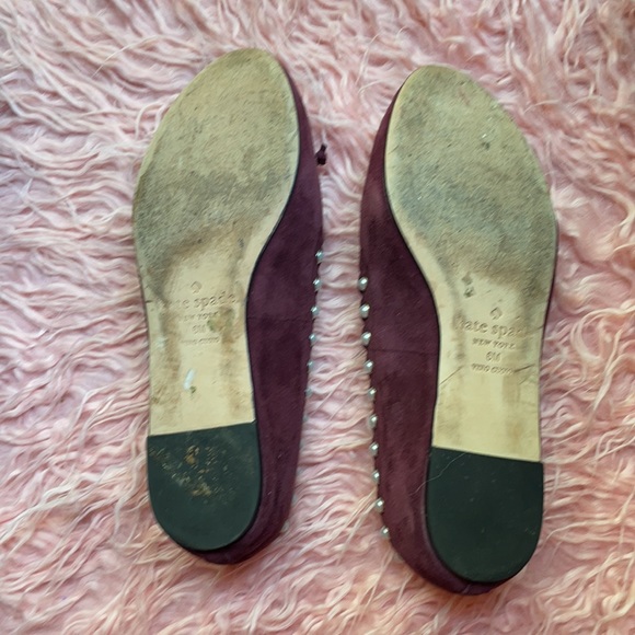 Kate Spade Salford Deep Cherry Kid Suede Flats - Picture 4 of 6